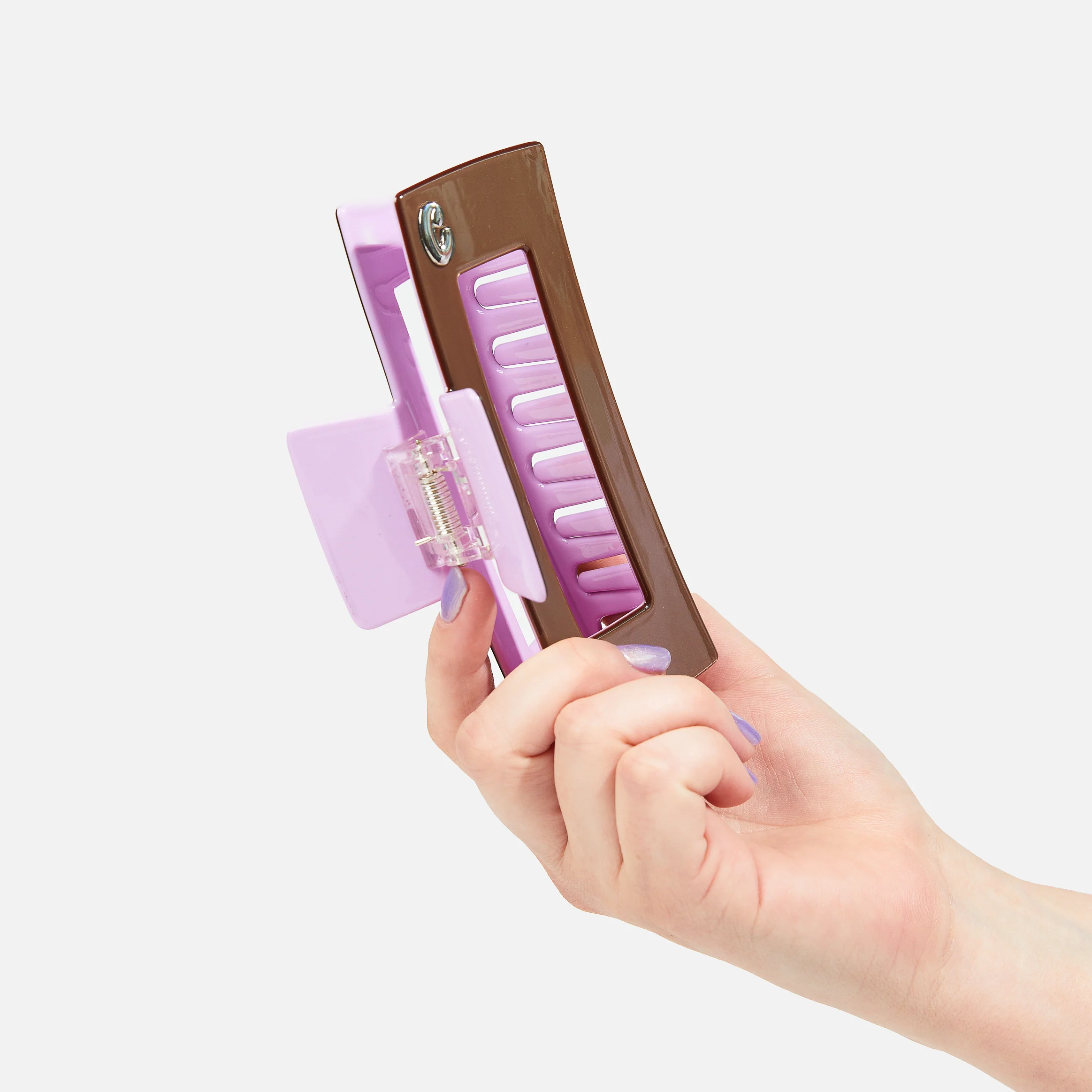 Jumbo Box Claw in Brown + Lilac - Image 3