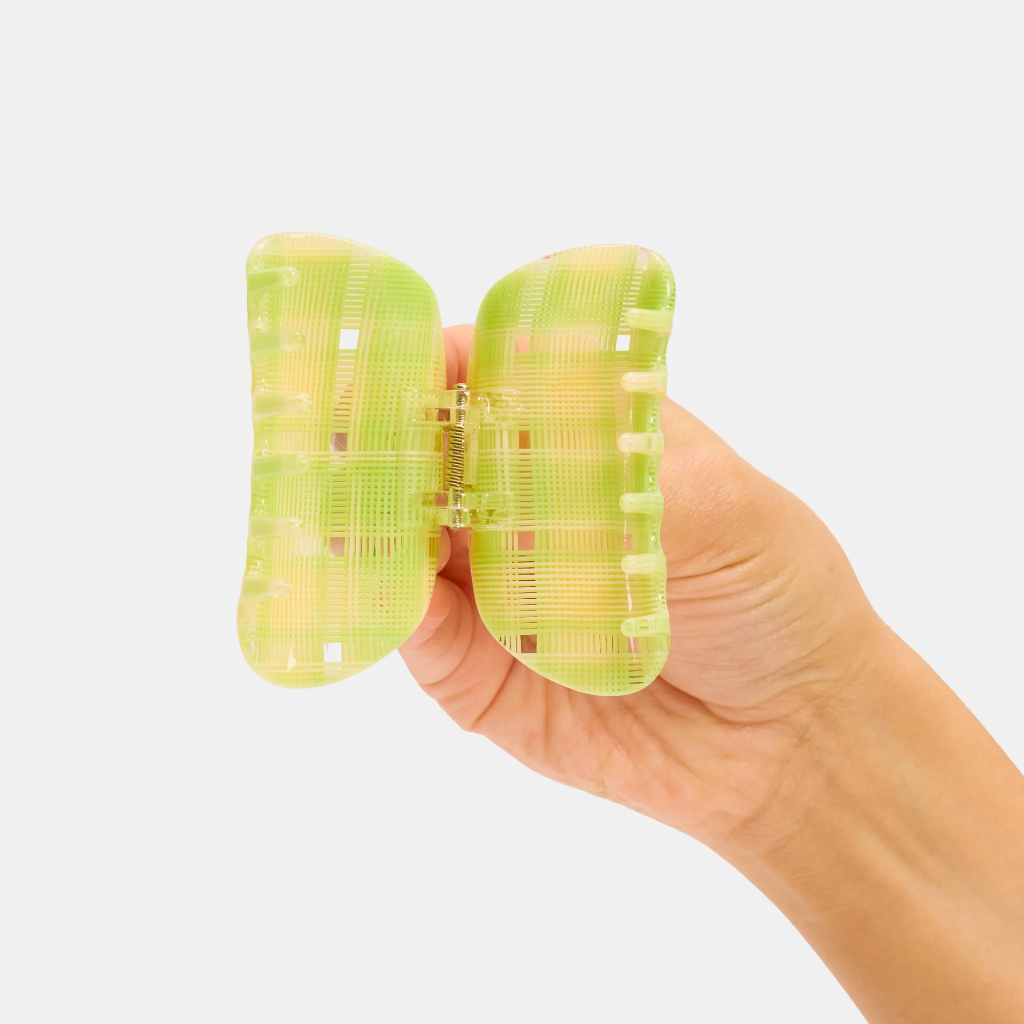 Juno Claw in Lime + Cream Plaid - Image 4