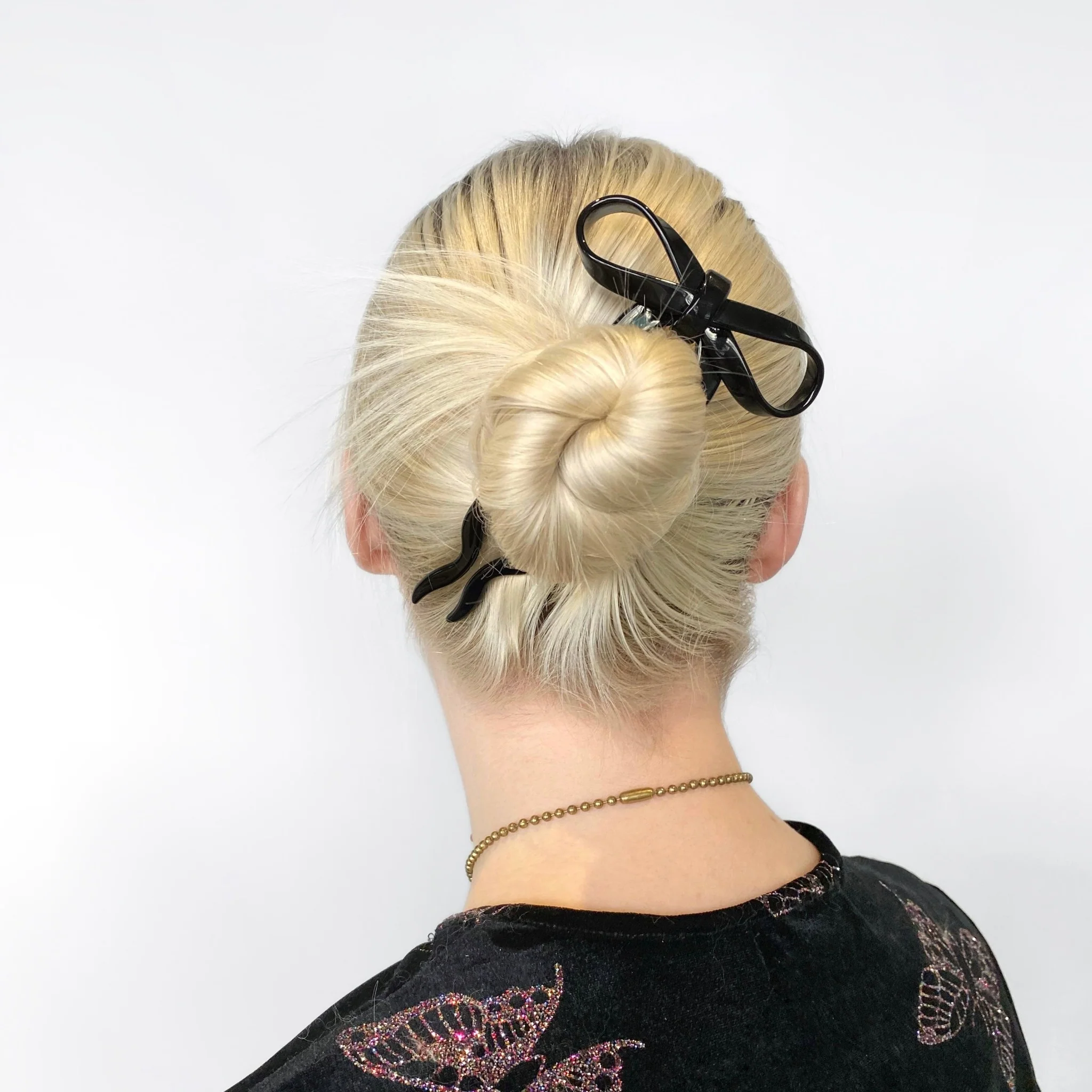 Bow Hairpin in Large Black - Image 3