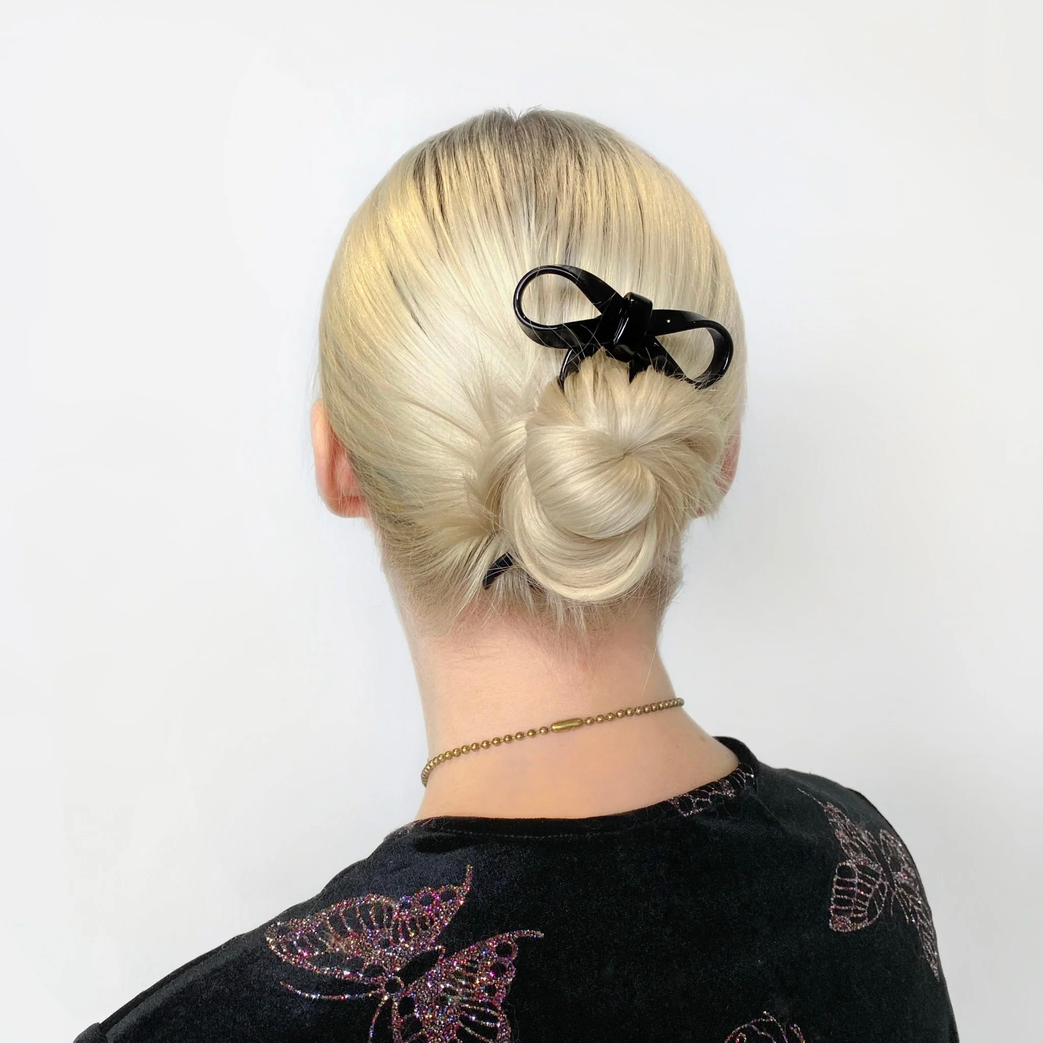 Bow Hairpin in Small Black - Image 3